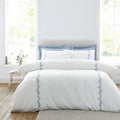 Bianca Camille Blue Embroidered Floral 200TC Cotton Duvet Set
