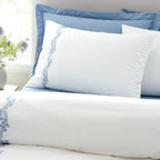 Bianca Camille Blue Embroidered Floral 200TC Cotton Duvet Set