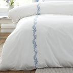 Bianca Camille Blue Embroidered Floral 200TC Cotton Duvet Set