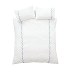 Bianca Camille Blue Embroidered Floral 200TC Cotton Duvet Set