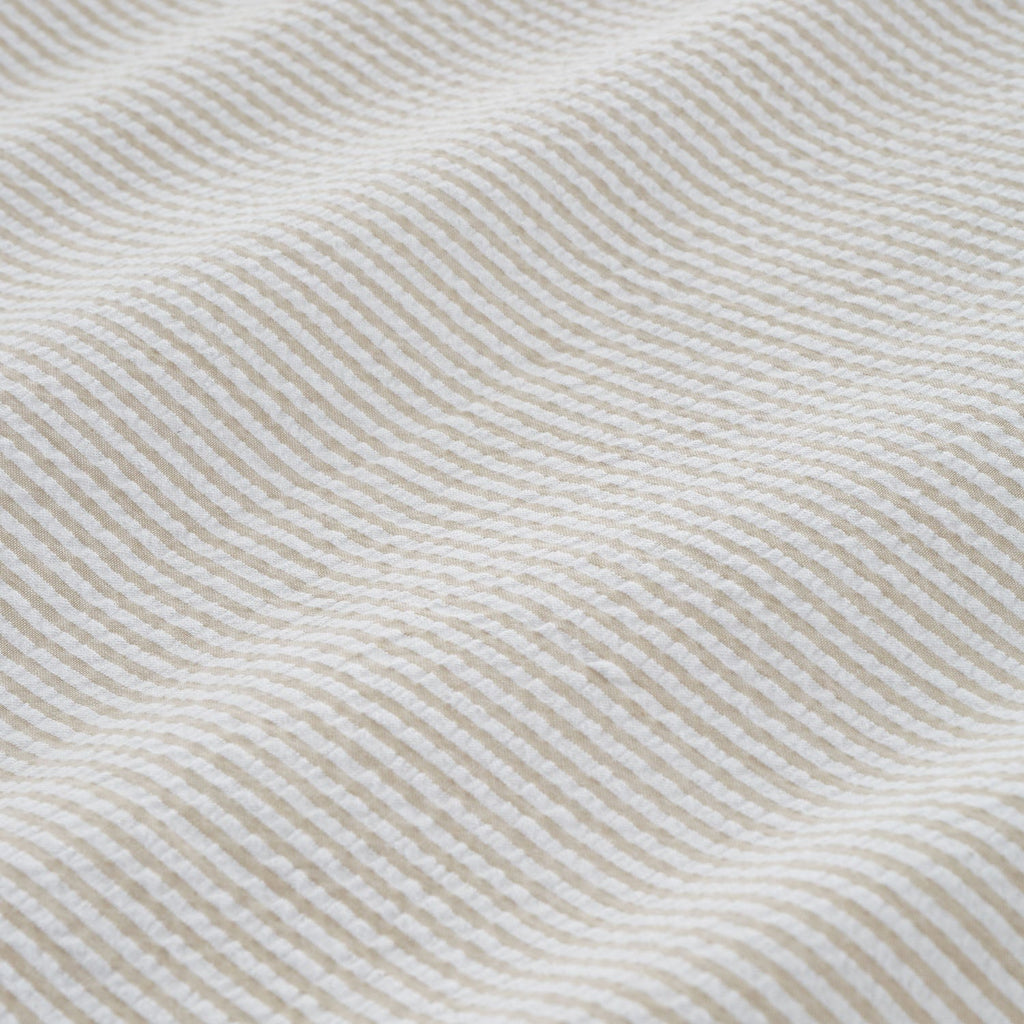Bianca Natural Seersucker Woven Stripe 180TC Cotton Duvet Set