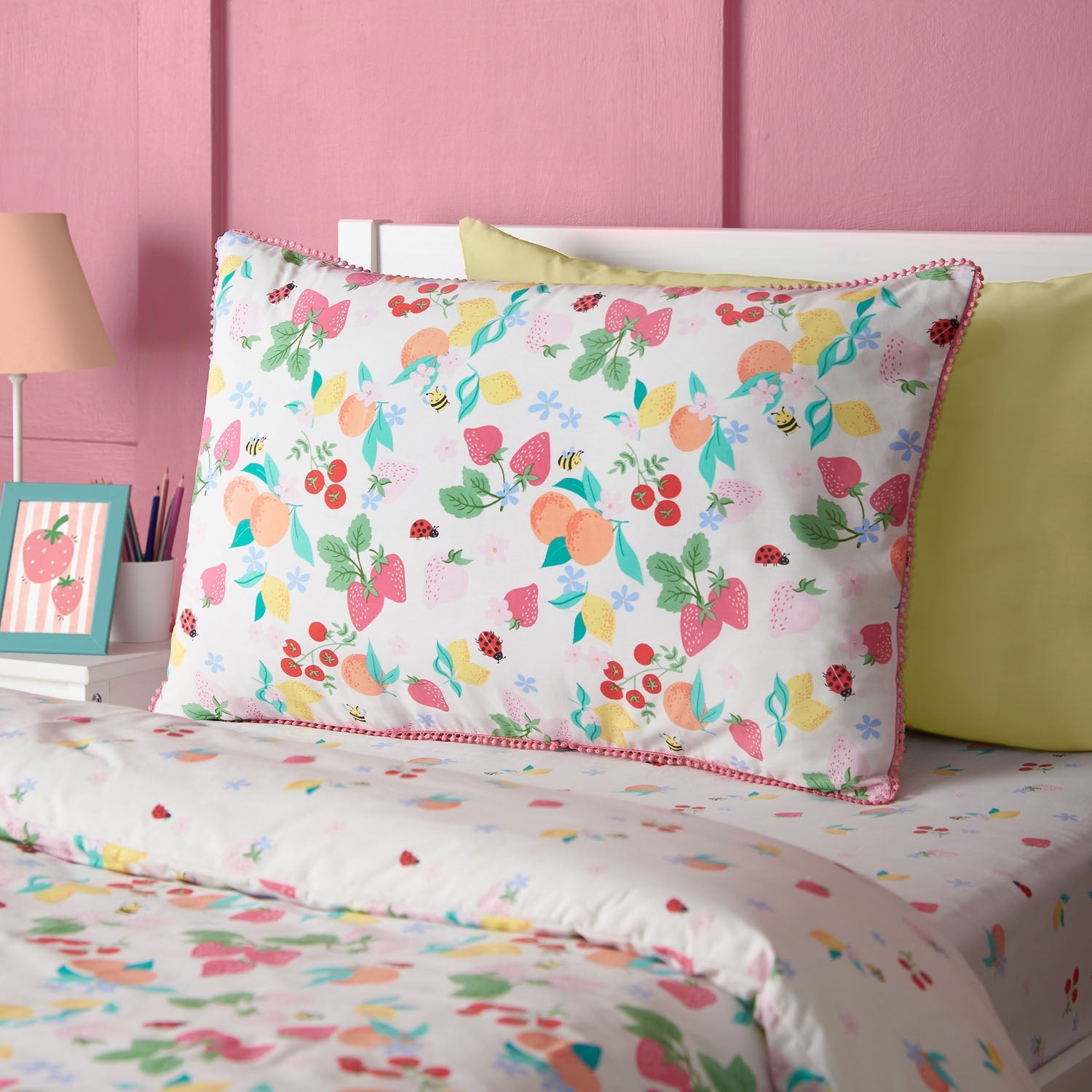 Catherine Lansfield Fruity Friends Bright Reversible Duvet Set