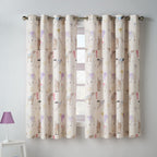 Catherine Lansfield Kids Happy Horses Cream Reversible Eyelet Curtains