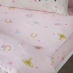 Catherine Lansfield Happy Horses Pink Fitted Sheet