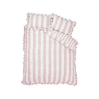 Catherine Lansfield Seersucker Frill Stripe Pink Duvet Set