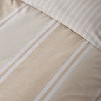 Catherine Lansfield Banded Stripe Natural Reversible Duvet Set