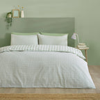 Catherine Lansfield Bamford Green Gingham Check Reversible Duvet Set