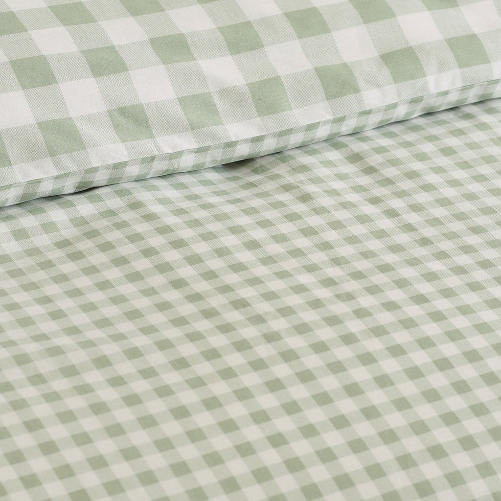 Catherine Lansfield Bamford Green Gingham Check Reversible Duvet Set