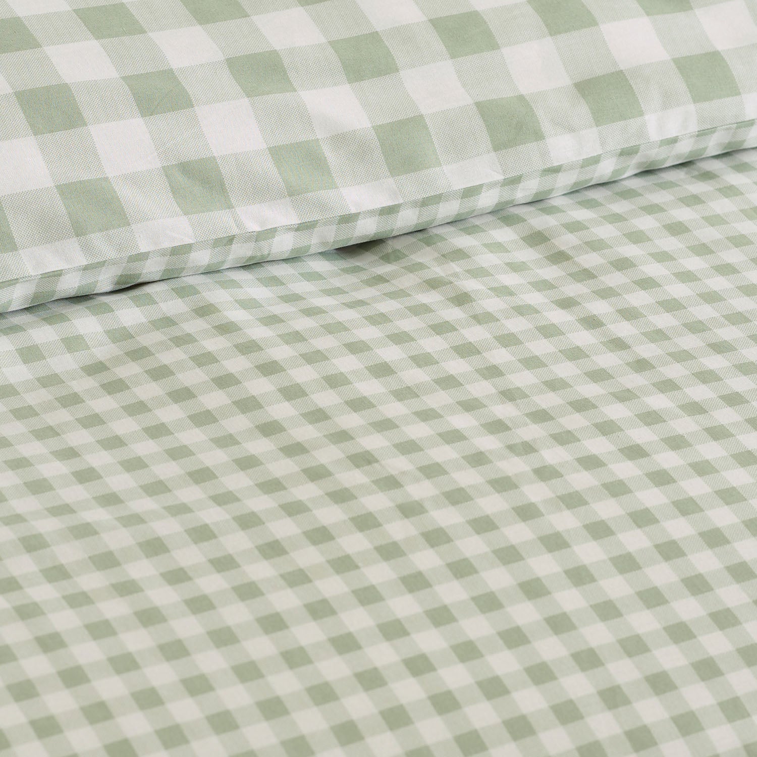 Catherine Lansfield Bamford Green Gingham Check Reversible Duvet Set
