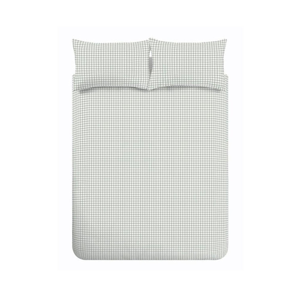 Catherine Lansfield Bamford Green Gingham Check Reversible Duvet Set