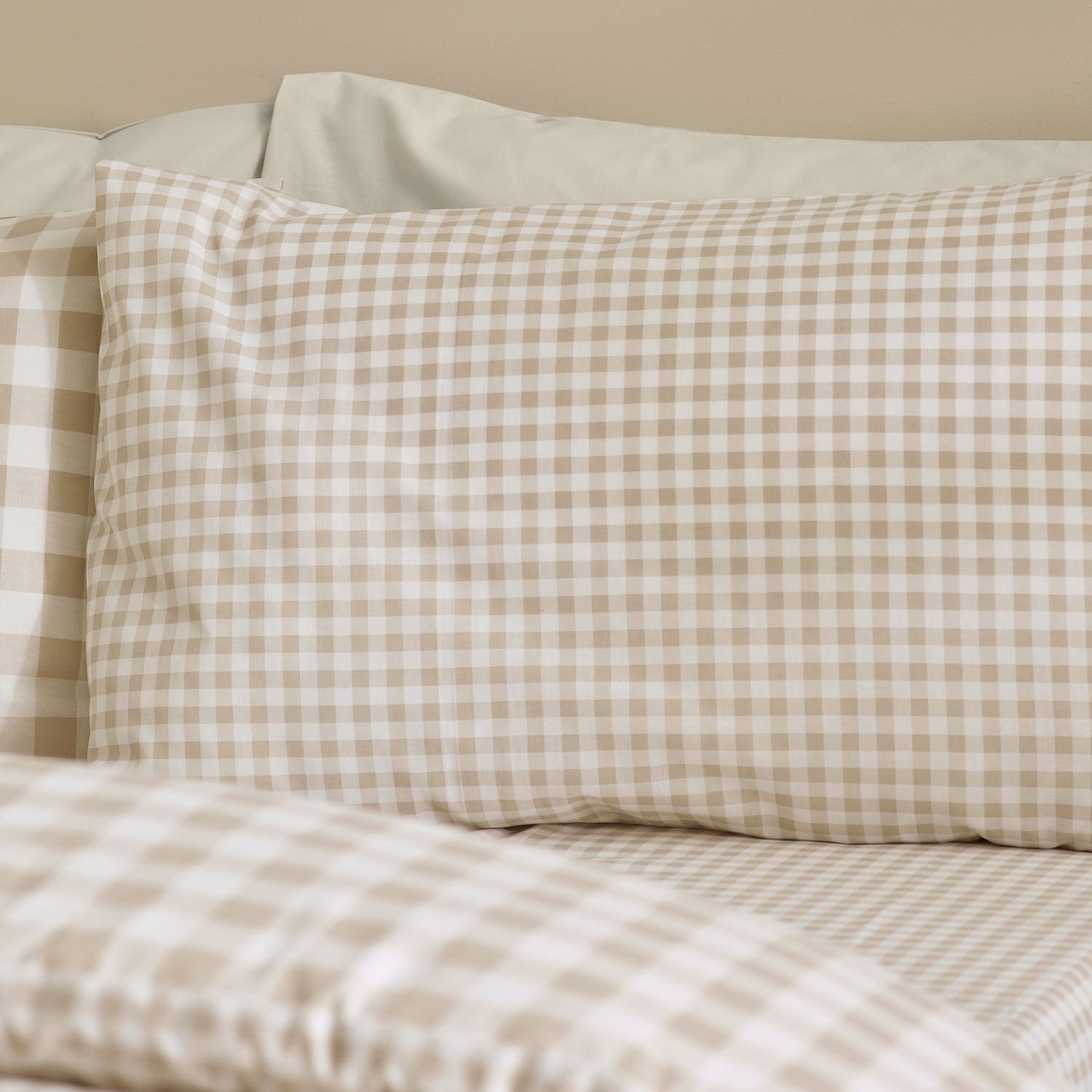 Catherine Lansfield Bamford Natural Gingham Check Reversible Duvet Set