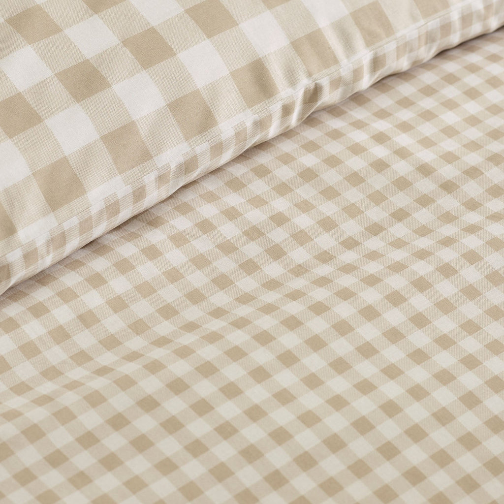 Catherine Lansfield Bamford Natural Gingham Check Reversible Duvet Set