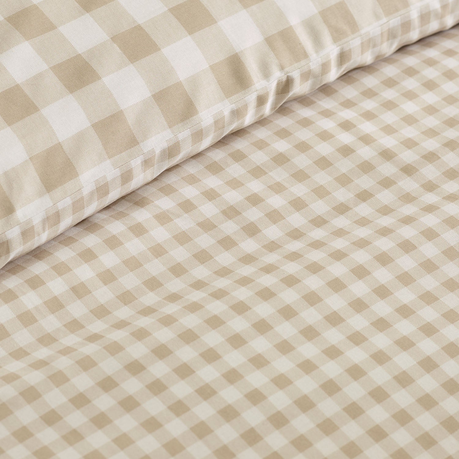 Catherine Lansfield Bamford Natural Gingham Check Reversible Duvet Set