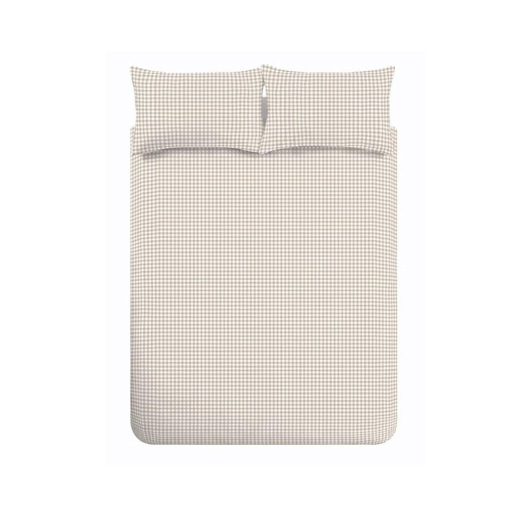 Catherine Lansfield Bamford Natural Gingham Check Reversible Duvet Set