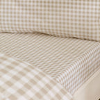 Catherine Lansfield Bamford Natural Gingham Check Fitted Sheet