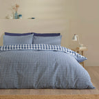 Catherine Lansfield Bamford Navy Gingham Check Reversible Duvet Set