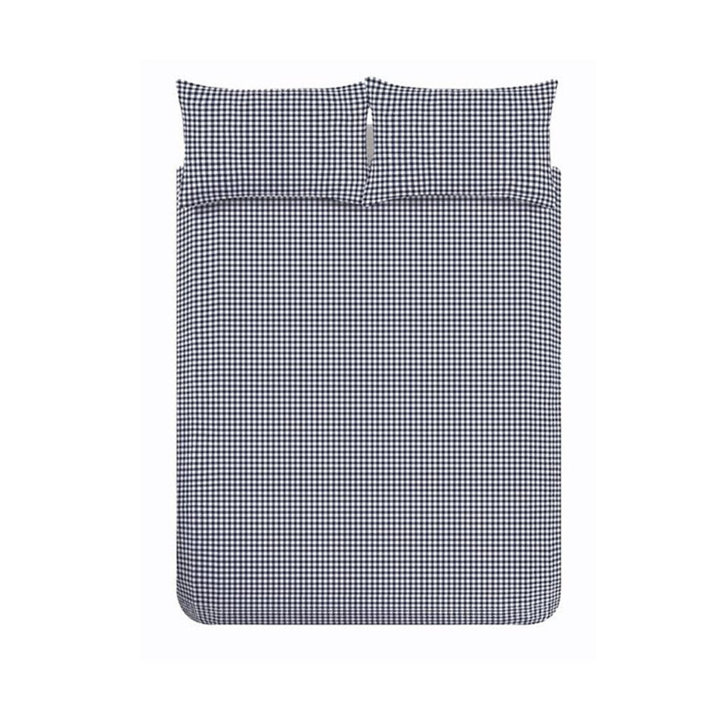 Catherine Lansfield Bamford Navy Gingham Check Reversible Duvet Set