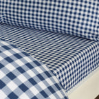Catherine Lansfield Bamford Navy Blue Gingham Check Fitted Sheet