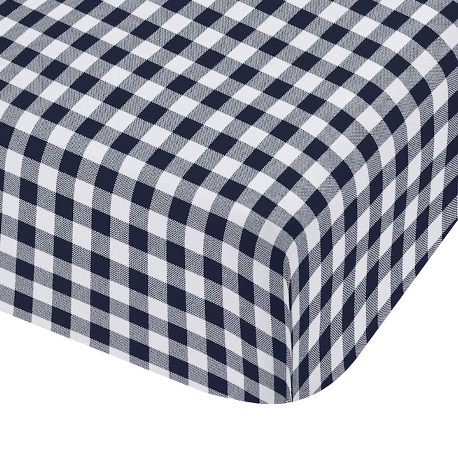 Catherine Lansfield Bamford Navy Blue Gingham Check Fitted Sheet