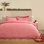 Catherine Lansfield Bamford Red Gingham Check Reversible Duvet Set