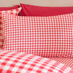 Catherine Lansfield Bamford Red Gingham Check Reversible Duvet Set
