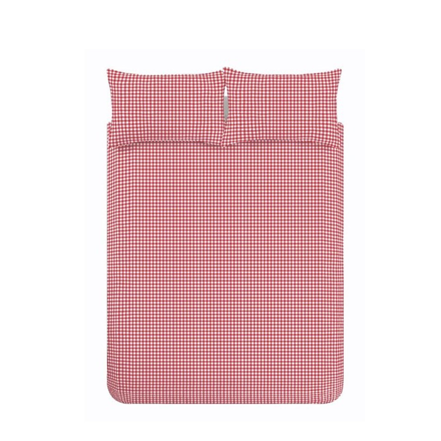Catherine Lansfield Bamford Red Gingham Check Reversible Duvet Set