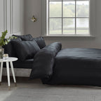 Catherine Lansfield So Soft Black Satin Stripe Duvet Set