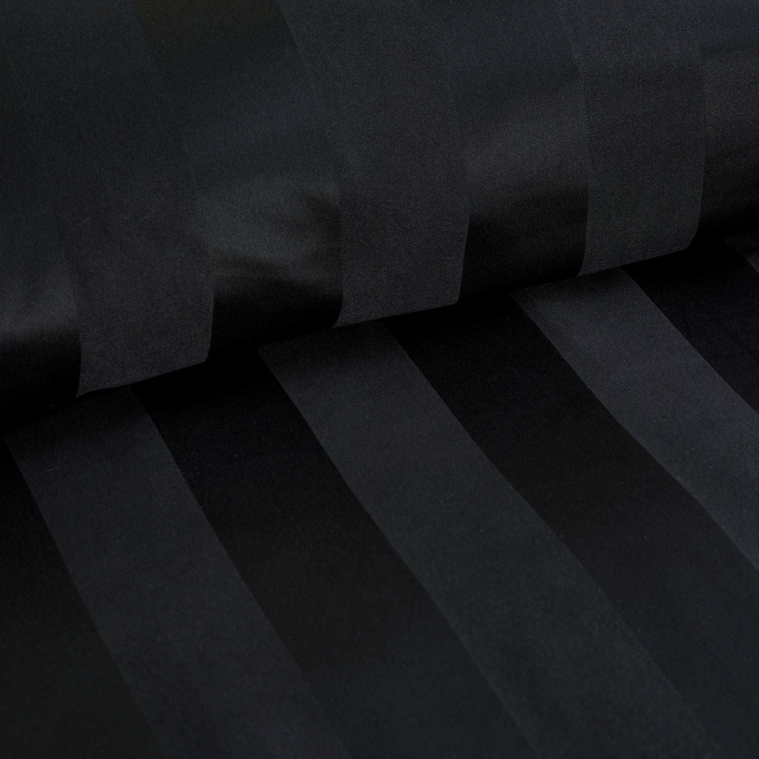 Catherine Lansfield So Soft Black Satin Stripe Duvet Set