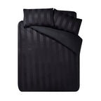 Catherine Lansfield So Soft Black Satin Stripe Duvet Set