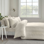 Catherine Lansfield So Soft Cream Satin Stripe Duvet Set