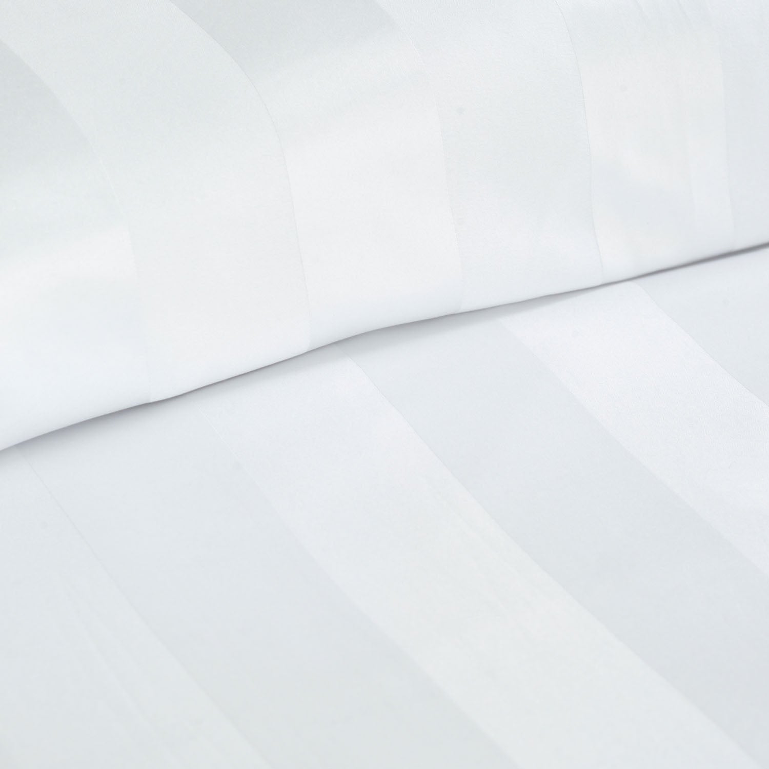 Catherine Lansfield So Soft White Satin Stripe Duvet Set