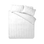 Catherine Lansfield So Soft White Satin Stripe Duvet Set