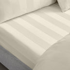 Catherine Lansfield So Soft Cream Satin Stripe Fitted Sheet