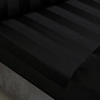 Catherine Lansfield So Soft Black Satin Stripe Fitted Sheet