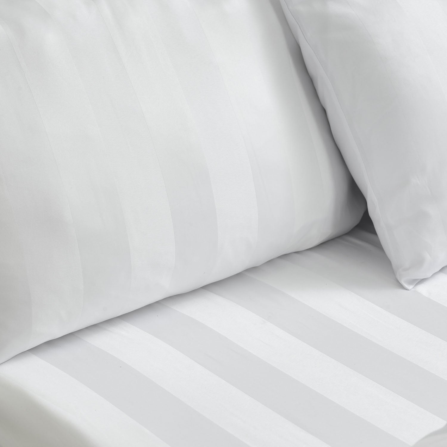 Catherine Lansfield So Soft White Satin Stripe Pillowcase Pack of 4