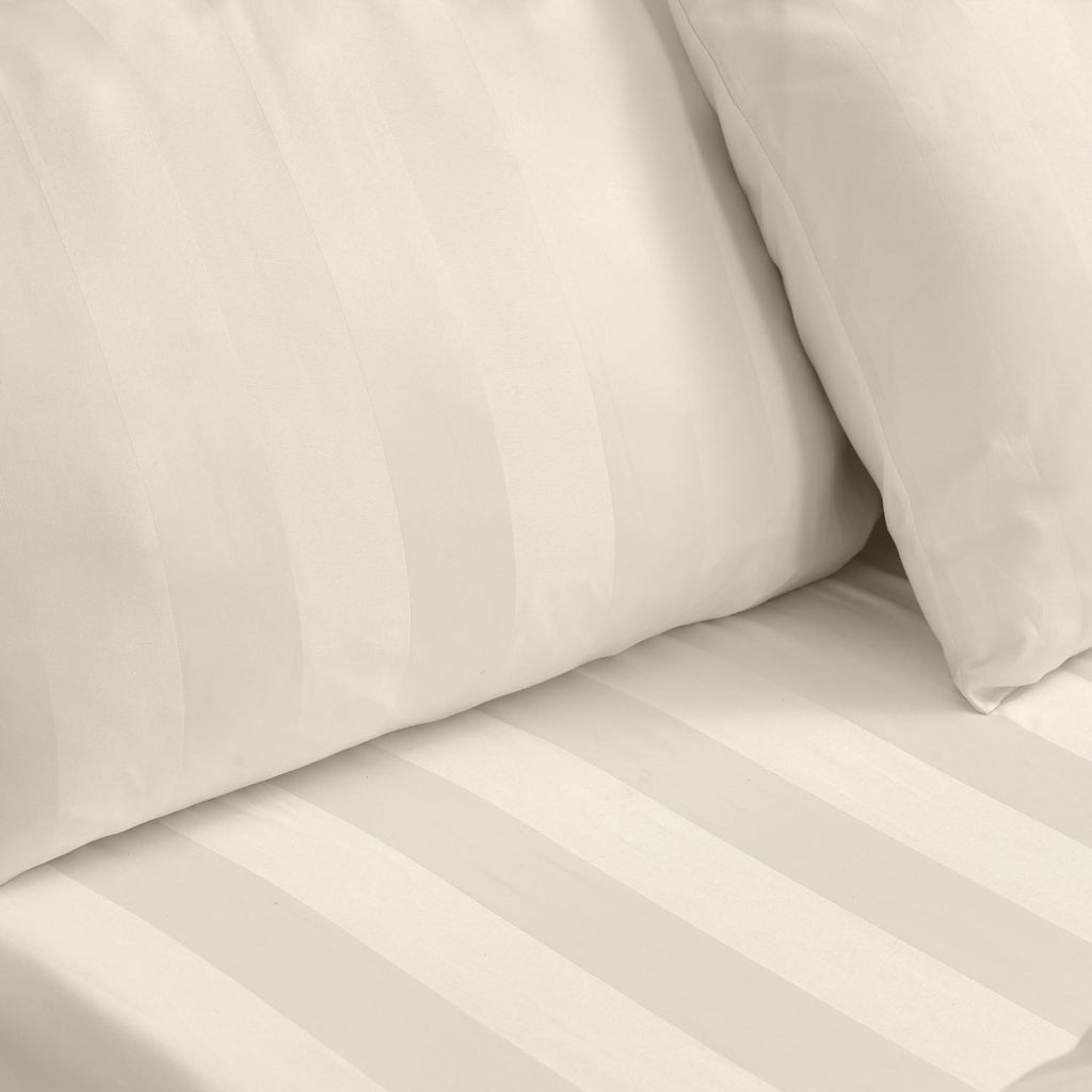 Catherine Lansfield So Soft Cream Satin Stripe Standard Pillowcase Pack of 4