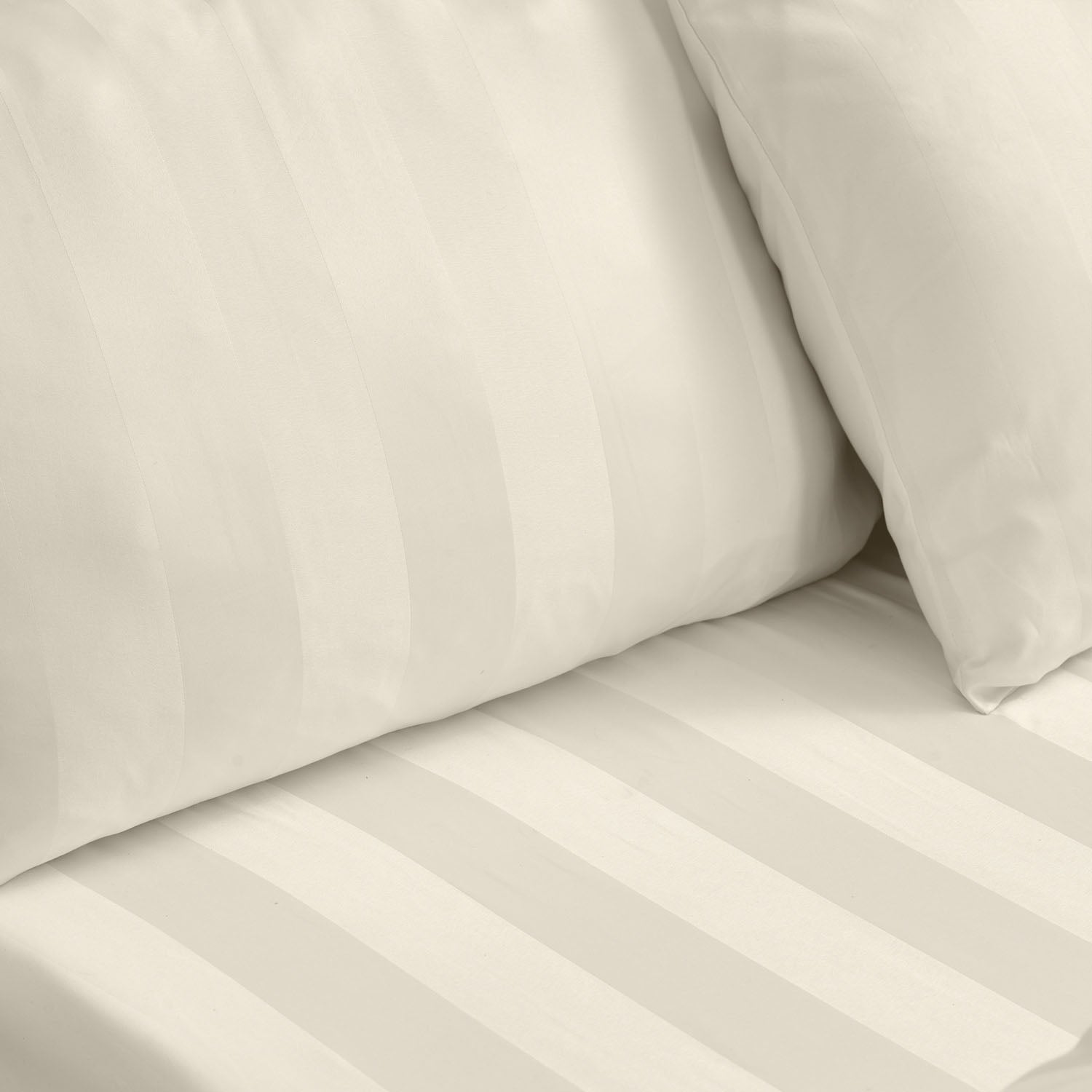 Catherine Lansfield So Soft Cream Satin Stripe Standard Pillowcase Pack of 4