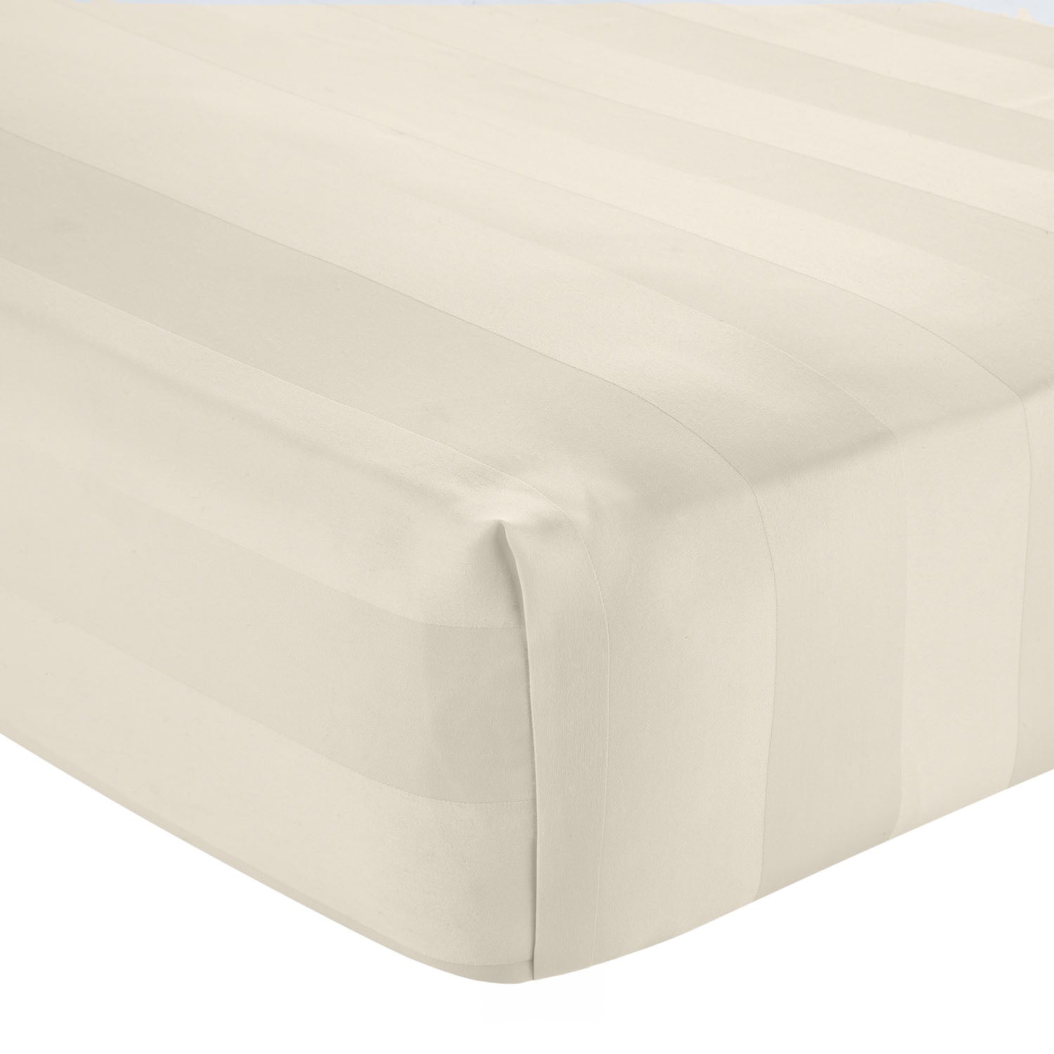 Catherine Lansfield So Soft Cream Satin Stripe Fitted Sheet