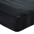 Catherine Lansfield So Soft Black Satin Stripe Fitted Sheet