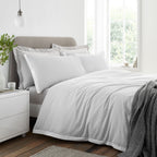 Bianca Seersucker Grey Woven Stripe 180TC Cotton Duvet Set