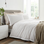 Bianca Natural Seersucker Woven Stripe 180TC Cotton Duvet Set