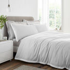 Bianca Seersucker Grey Woven Stripe 180TC Cotton Duvet Set