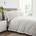 Bianca Natural Seersucker Woven Stripe 180TC Cotton Duvet Set