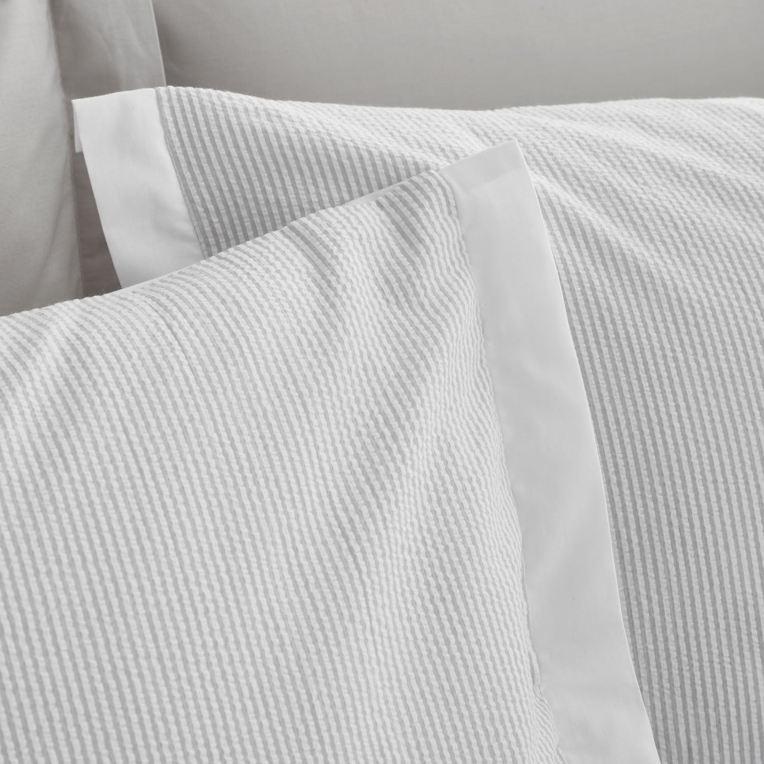Bianca Seersucker Grey Woven Stripe 180TC Cotton Duvet Set