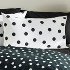 Catherine Lansfield Black & White Polka Dot Reversible Duvet Set