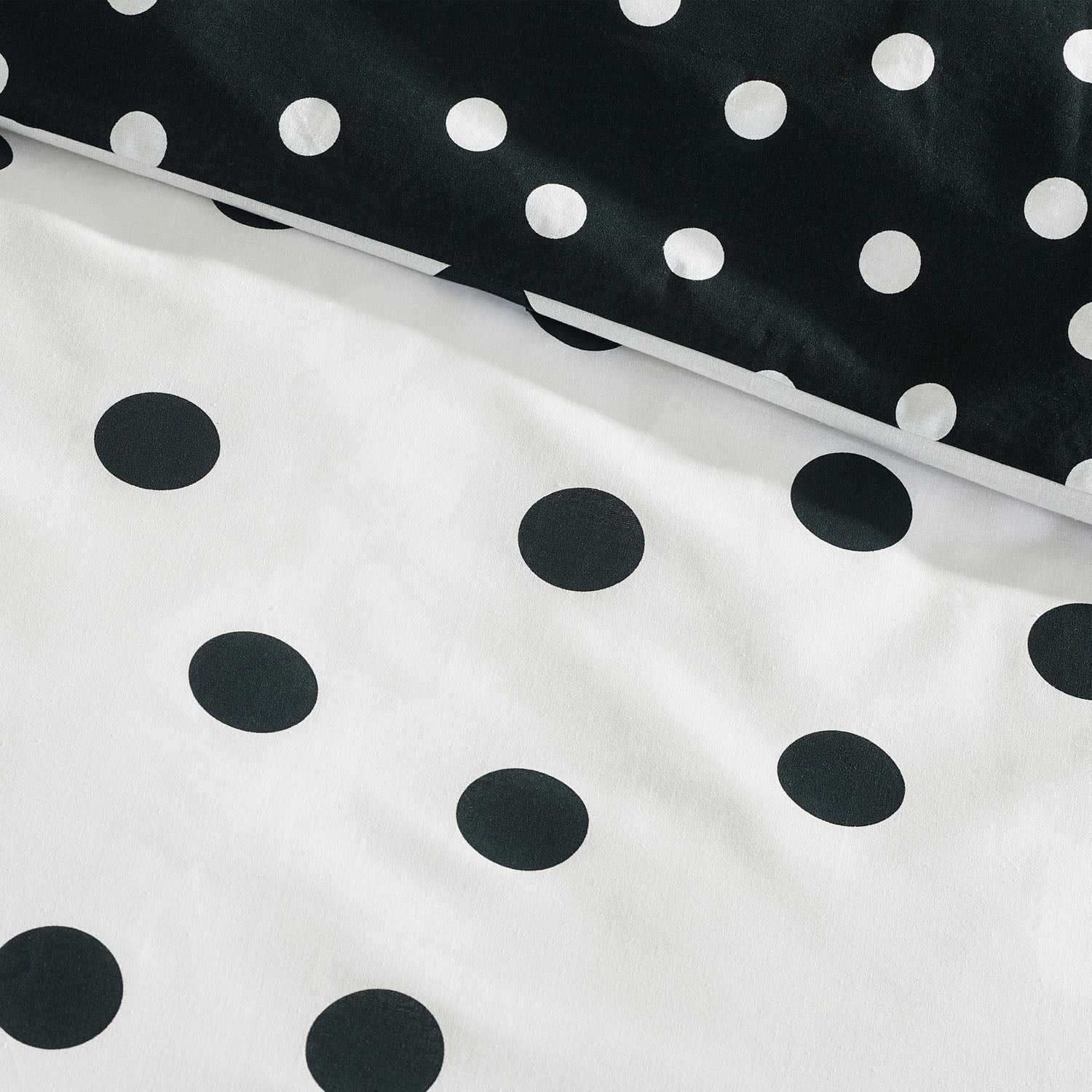 Catherine Lansfield Black & White Polka Dot Reversible Duvet Set