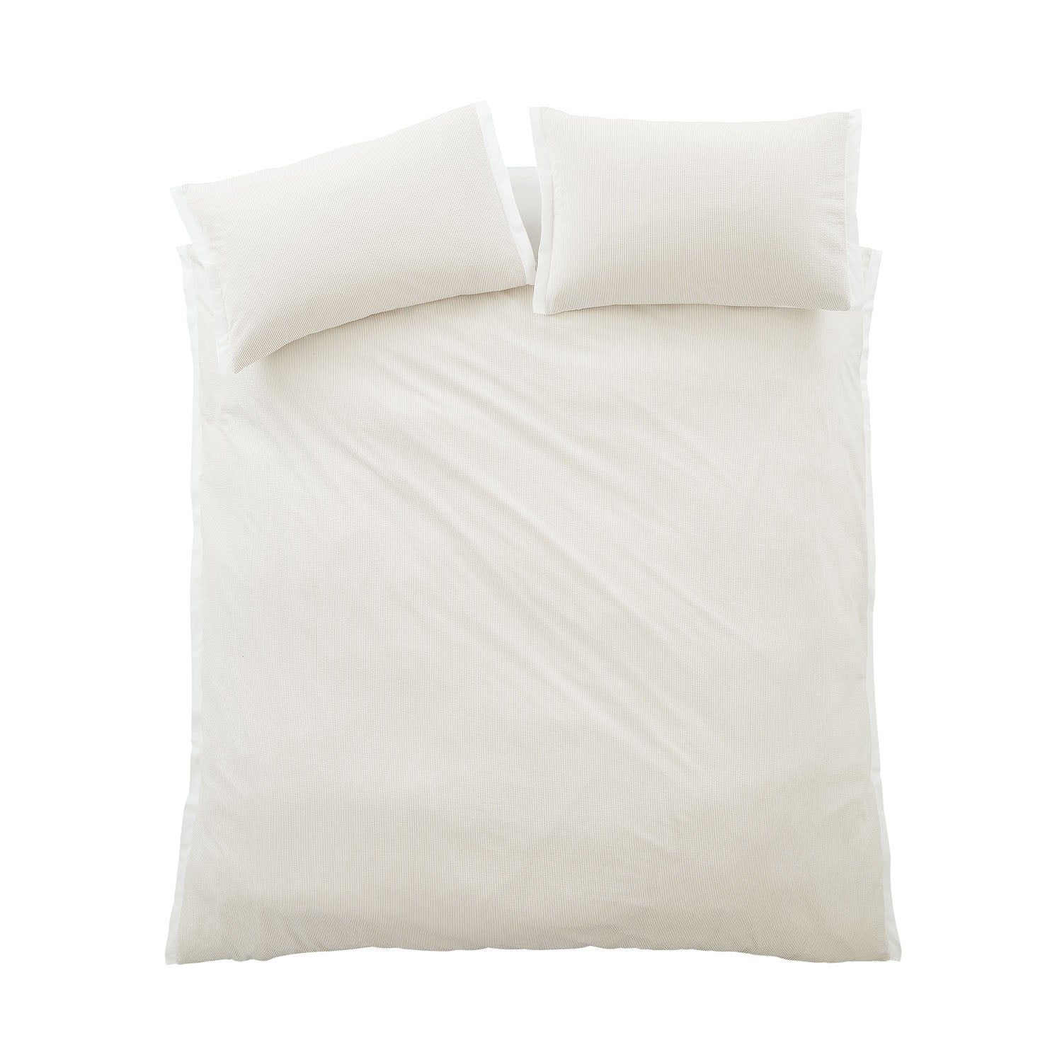 Bianca Natural Seersucker Woven Stripe 180TC Cotton Duvet Set