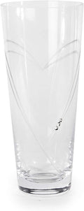 Etched Heart Detail Crystal Glass Vase | M&W