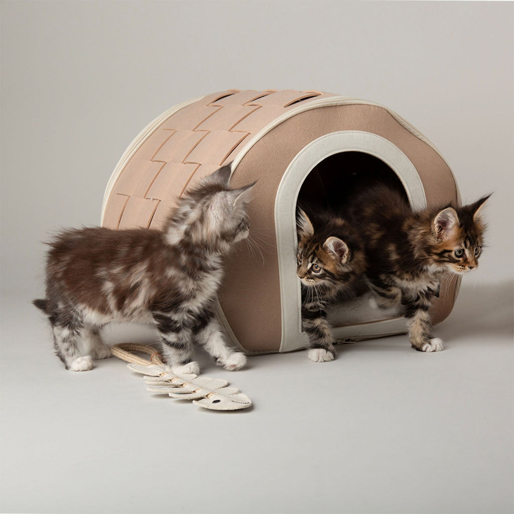 Scruffs Stockholm Tan Felt Cave Cat Bed