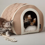 Scruffs Stockholm Tan Felt Cave Cat Bed